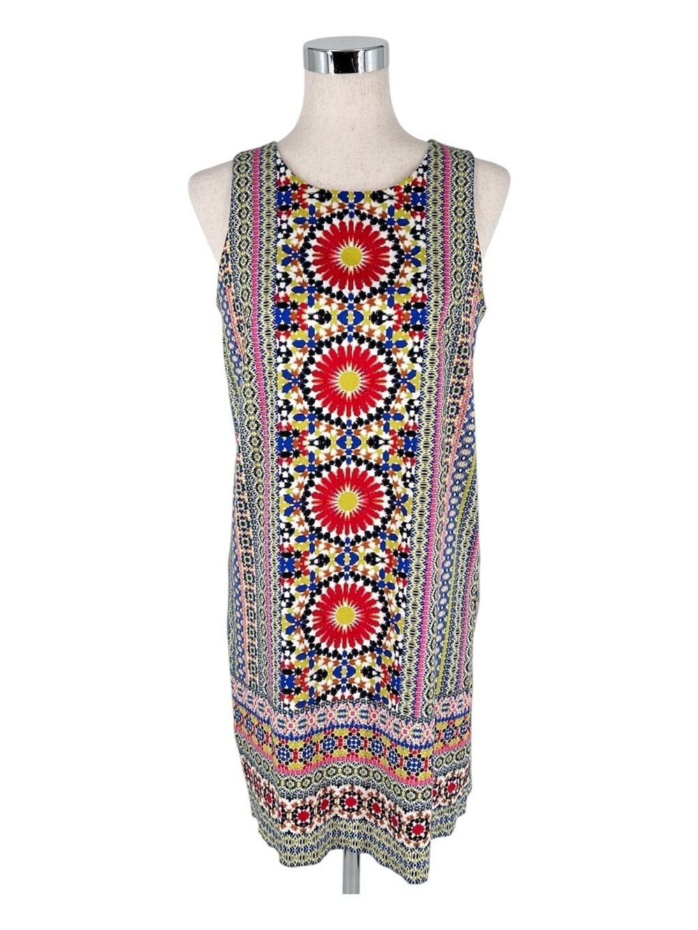London Times Sleeveless Medallion Mosaic Print Dress Medium - Picture 2 of 12